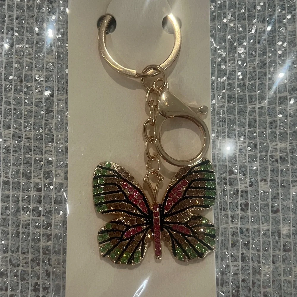 Multicolor Butterfly Keychain Key & Card Holder